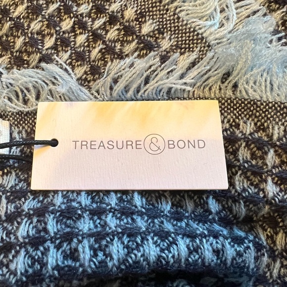 Treasure & Bond Thermal Knit Scarf - Blue Combo NWT -One Size - Picture 2 of 5